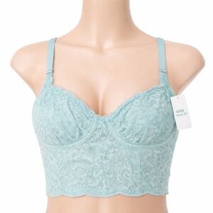 Gilly Hicks Lace Bustier Bralette Light Blue – Size XS